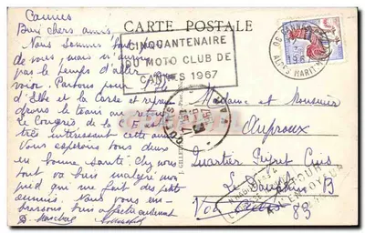 CANNES — General View from the Croix des Gardes — Unidentified Publisher, No. 465 — Back