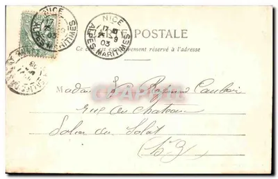 Cannes - A Praia & o Monte Chevalier — Edição Giletta, Nice, n°428 — Verso