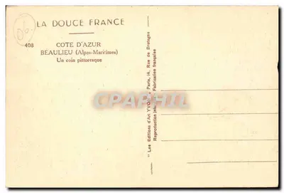 Beaulieu — Côte d'Azur — Les Éditions d'Art Yvon — Rewers