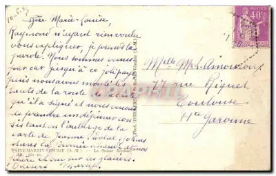 Saint-Martin-Vésubie — A Suiça Niceense — Foto DILLERIN — Verso