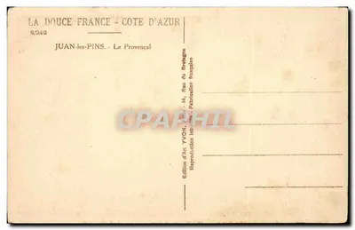 Het Provençal — Juan-les-Pins — Editeurs d'Art Yvon — Achterkant