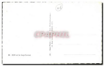 Eze i Cap-Ferrat — widok panoramiczny — Réal-Photo, Paryż — Rewers
