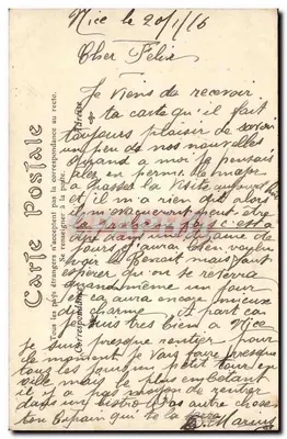 Menton — Uma Rua da Velha Cidade — ND Phot, n°728 — Verso