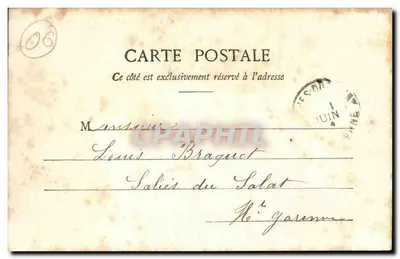 Menton - Promenade du Midi — Wydawca POSTES, nr 908 — Rewers
