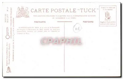 Nice. Bulwar Midi i Promenada — Tuck & Fils, N° 59 — Rewers