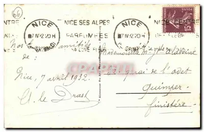 Nice — Plac Masséna i Kasyno — wydawca NICE, nr 420 — Rewers