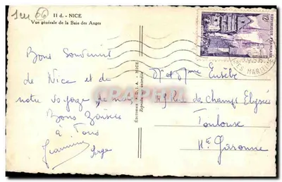 Widok ogólny Zatoki Angeli — Nice — Wydawnictwo A.D.I.A. — Nice — Rewers