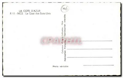 Widok Nicei — Quai des États-Unis — Wydawca G. Lafayet — Rewers