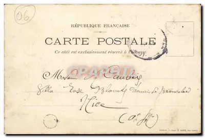 Petit-Montmartre de Roquefort — Kościół i ulica — wydawca drukarnia F. Roux, ulica Lavaux — Rewers