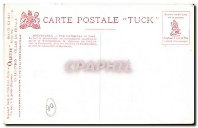Monte-Carlo — Vista interna do Porto — Tuck — Verso