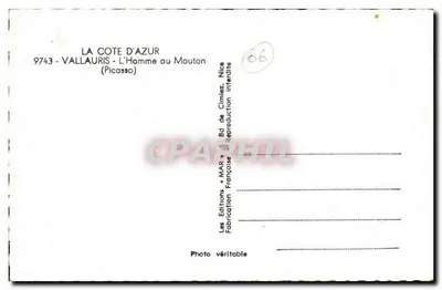 Vallauris - O Homem com o Cordeiro (Picasso) — Éditions MAR - Côte d'Azur — Verso
