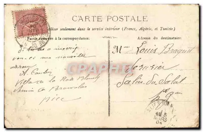 Menton - Promenade du Midi — Wydawnictwo G.J. Phot, Nice, seria B — Rewers