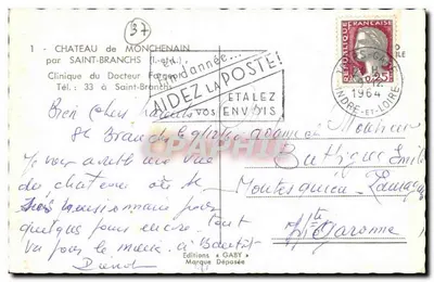 Castelo de Monchenain — Saint-Branchs — Edições Gaby — Verso