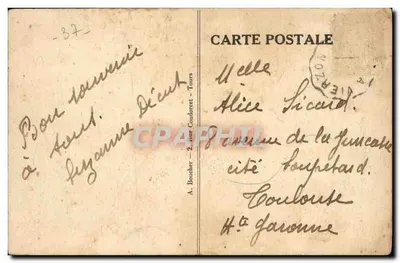 Coiffes de Touraine — A. B. — n°97 — Verso