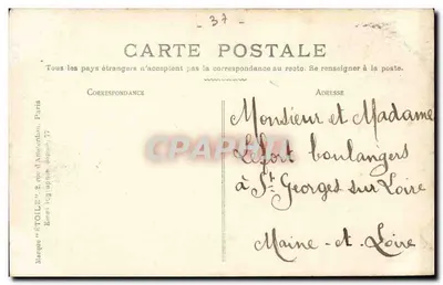 Tours — Plac Émile Zola — wydawca ÉTOILE, nr 12 — Rewers