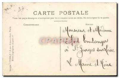 Tours — Gara — Wydawca Émile Mocci, nr 8 — Rewers