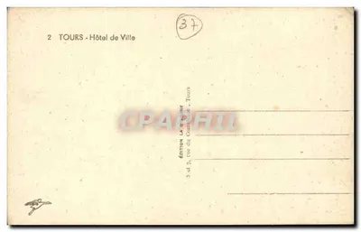 Tours - Hotel de Ville — wydawca La Dienne, Tours — Rewers