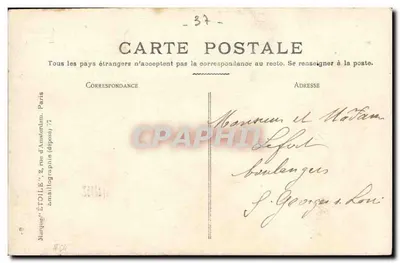 Tours — Dom z epoki renesansu — Wydawca: 'Étoile' Paris — Rewers