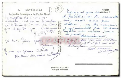 O Jardim Botânico - O Cesto de Flores — Tours (Loire-et-Loire) — Edições Gaby — Verso