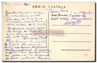 Tours (Loire-et-Loire) — O morro de Saint-Symphorien e a Escola Normal de Meninas — A. B. — Verso