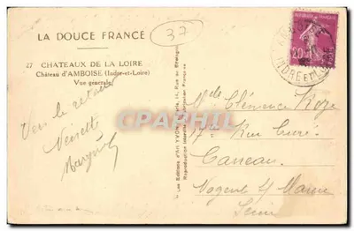 Zamek w Amboise — ogólne widok — Les Éditions d'Art Yvon, Francja — Rewers