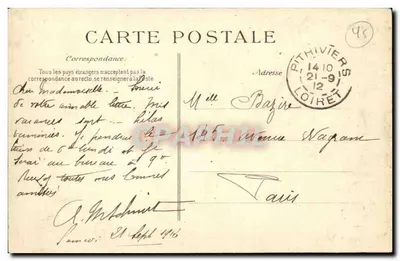 Pithiviers (Loiret) — A Vale do Éuf — editor desconhecido, número de série não visível — Verso