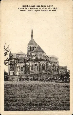 Saint-Bénédit-sur-Loire (Loiret) — Abside da Basílica do XI ao XIII século — Maître-Autel e Orgues restaurados em 1936 — L. Lenormand, Orléans