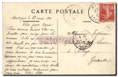 Montargis — El Tivoli durante la Inundación — C.F. M. — Reverso