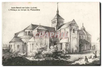 Saint-Benoît-sur-Loire (Loiret) — A Abadia no tempo do Mosteiro — L. Lenormand Orléans