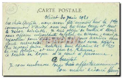 Olivet — Os Restaurantes à beira do Loiret — Edição H.C. n°901 — Verso