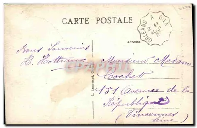 Châteauneuf-sur-Loire (Loiret) — Widok Parku — wydawca L. Lenormand, seria 39 — Rewers