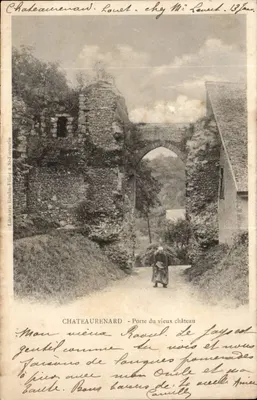 Châteaurenard - Porta do velho castelo — Livraria Roulin-Filloy em Saint-Florentin, número de série não visível