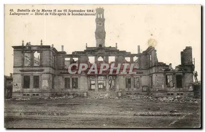Laheyecourt — Ayuntamiento después del bombardeo — A. Humberl Foto, edición St-Dirier