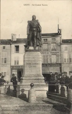 Ligny - O General Barrois — estátua monumental — editora Mlle Laurent, lib. Ligny
