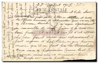 Mécrin (Meuse) — Casa bombardeada pelos alemães — Carte postale — Verso