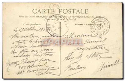 Bar-le-Duc - Zasuwka mostu Floris — Stara pocztówka z serii 1550, wydana przez L. V. & Cie — Rewers