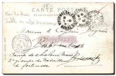 Salle du café des Oiseaux — Paris — Société Jouglà — Verso