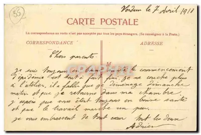 Verdun — Place du Gouverneur e Gendarmerie — Édition des Nouvelles Galeries, Verdun — Verso