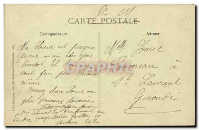 Os Soldados Franceses em CANDOR — Guerra 1914-15-16-17 — Viés, Paris N° 1583 — Verso