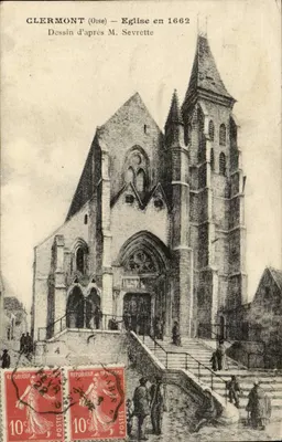 Clermont (Oise) — Igreja em 1662 — Desenho segundo M. Sevrette