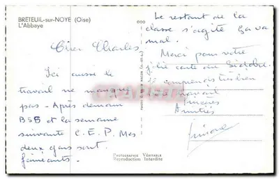 A Abadia em Breteuil-sur-Noye (Oise) — fotografia do editor C. E. P. — n° 000 — Verso