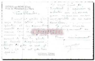Breteuil-sur-Noye — Place du Monument aux Morts — Photo Matton (S.-Et-L.) — Verso
