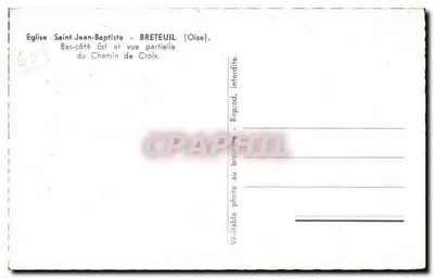 Igreja de São João Batista — Lado baixo leste e vista parcial do Caminho da Cruz — Breteuil (Oise) — Verso