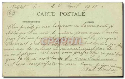 Clermont (Oise) - Villa Tisserand — Minne Laportey, editor, n° B-1378 — Verso
