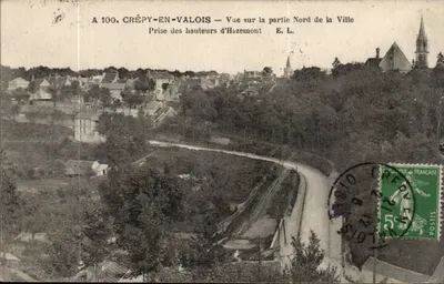 Crépy-en-Valois — Vista sobre a parte norte da cidade — Visão das alturas de Hazemont — E. L.
