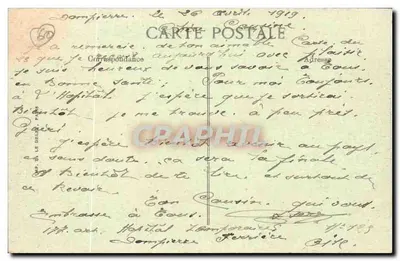 Ferrières — Grande-Rue — Edit. Delhuguy, Ferrières (Guerre 1914-1918) — Verso