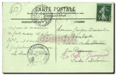 Hanvoile (Oise) — Sortie de Messe à l'Église — LL. — Verso
