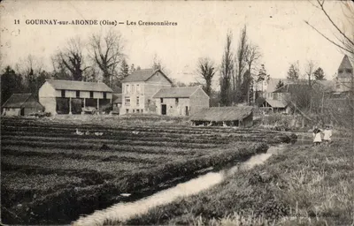 Bilhete postal antigo Gournay sur Aronde Les Cressonnieres