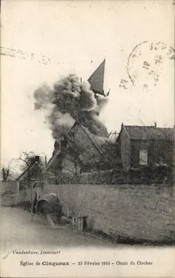 Igreja de Cinqueux — Queda da torre — 25 Fevereiro 1910 — Vandenhove, Liancourt