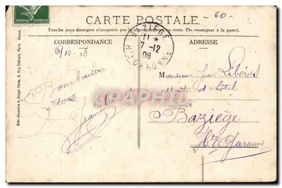 Ponte Ste-Maxence - O dique da Eclusa de Sarron — Coleção Letellier — Verso